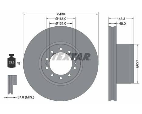 Brake disc 93186700 Textar