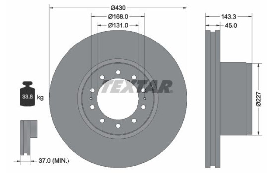 Brake disc 93186700 Textar