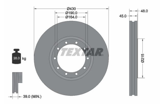 Brake disc 93193500 Textar
