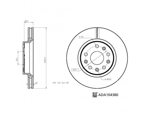 Brake Disc ADA104380 Blue Print