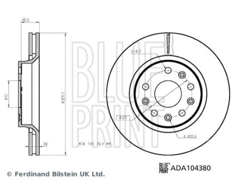 Brake Disc ADA104380 Blue Print, Image 2
