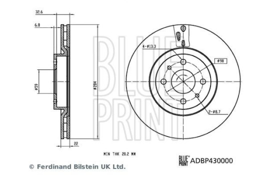 Brake Disc ADBP430000 Blue Print