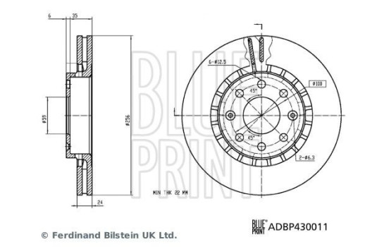 Brake Disc ADBP430011 Blue Print, Image 3