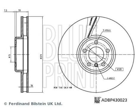 Brake Disc ADBP430023 Blue Print, Image 3
