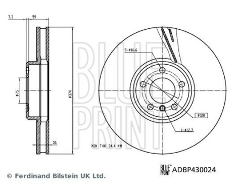 Brake Disc ADBP430024 Blue Print, Image 3