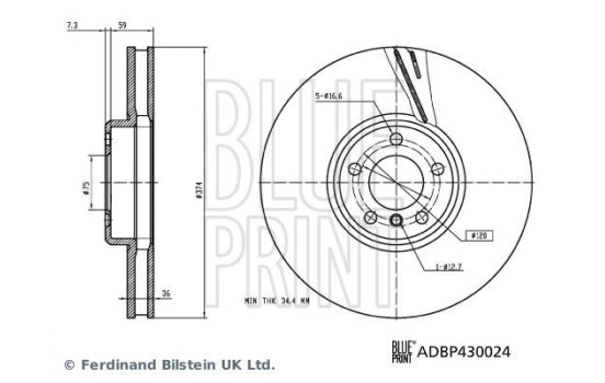 Brake Disc ADBP430024 Blue Print, Image 3