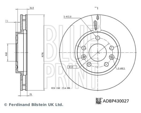 Brake Disc ADBP430027 Blue Print, Image 5