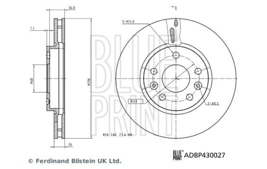 Brake Disc ADBP430027 Blue Print, Image 5