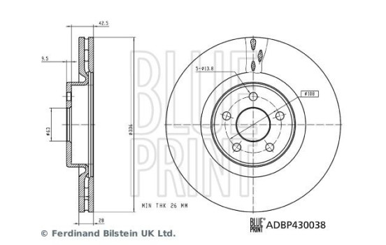 Brake Disc ADBP430038 Blue Print, Image 3