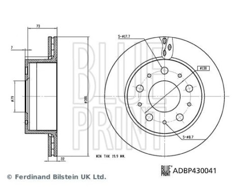 Brake Disc ADBP430041 Blue Print, Image 5 Brake Disc ADBP430041 Blue Print, Image 5