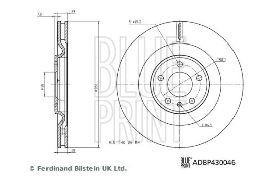 Brake Disc ADBP430046 Blue Print, Image 3