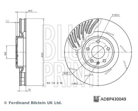 Brake Disc ADBP430049 Blue Print, Image 3