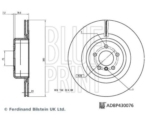 Brake Disc ADBP430076 Blue Print, Image 3