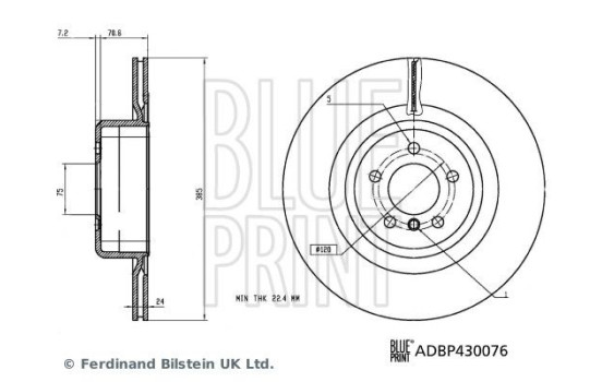Brake Disc ADBP430076 Blue Print, Image 3