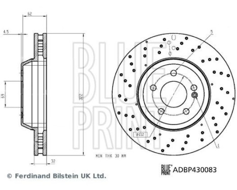 brake disc ADBP430083 Blue Print
