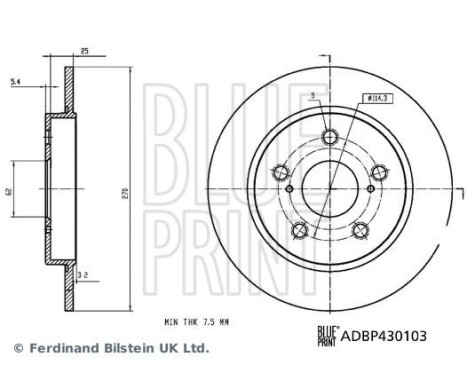 Brake disc ADBP430103 Blue Print, Image 3