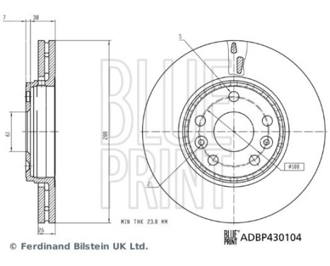 Brake disc ADBP430104 Blue Print, Image 3