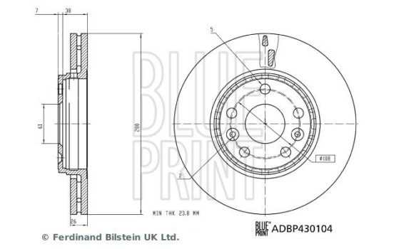 Brake disc ADBP430104 Blue Print, Image 3