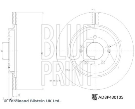 Brake disc ADBP430105 Blue Print