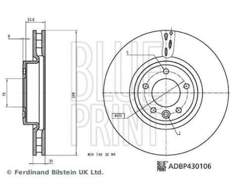 Brake disc ADBP430106 Blue Print, Image 3