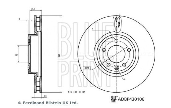 Brake disc ADBP430106 Blue Print, Image 3