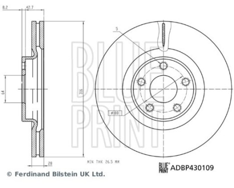 Brake disc ADBP430109 Blue Print, Image 3