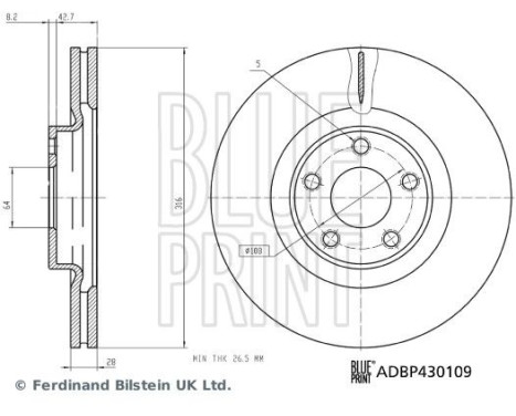 Brake disc ADBP430109 Blue Print, Image 3