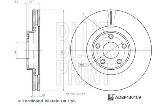 Brake disc ADBP430109 Blue Print, Image 3