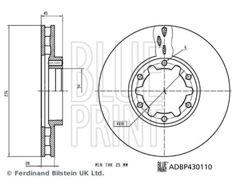Brake disc ADBP430110 Blue Print, Image 3