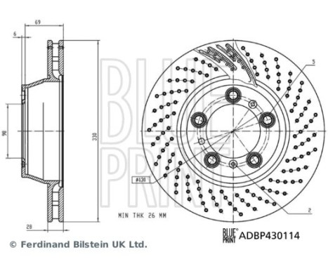 Brake disc ADBP430114 Blue Print, Image 3
