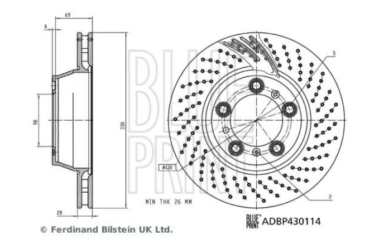 Brake disc ADBP430114 Blue Print, Image 3