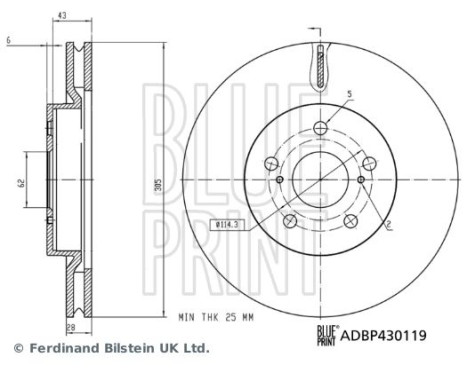 brake disc ADBP430119 Blue Print