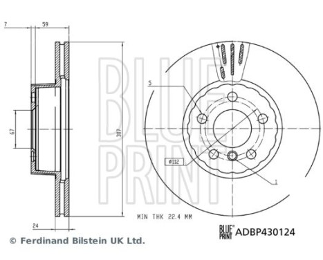 brake disc ADBP430124 Blue Print, Image 3