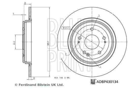 Brake disc ADBP430134 Blue Print