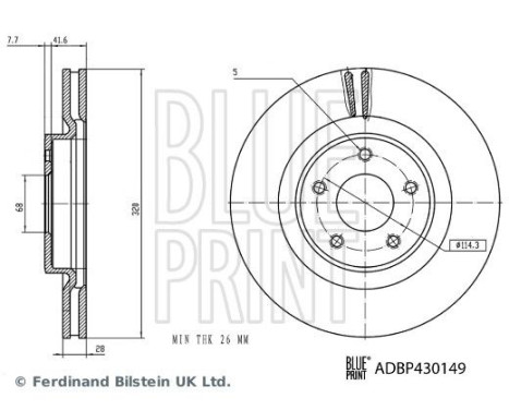 Brake disc ADBP430149 Blue Print, Image 3