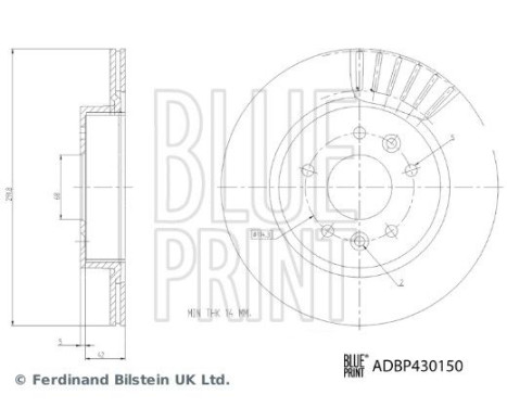 Brake disc ADBP430150 Blue Print, Image 3