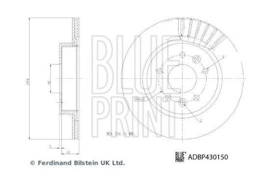 Brake disc ADBP430150 Blue Print, Image 3