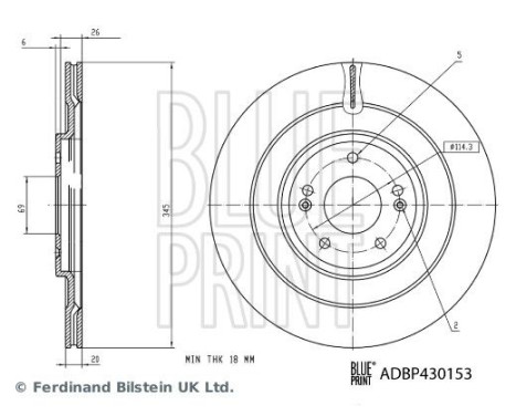 Brake disc ADBP430153 Blue Print, Image 3