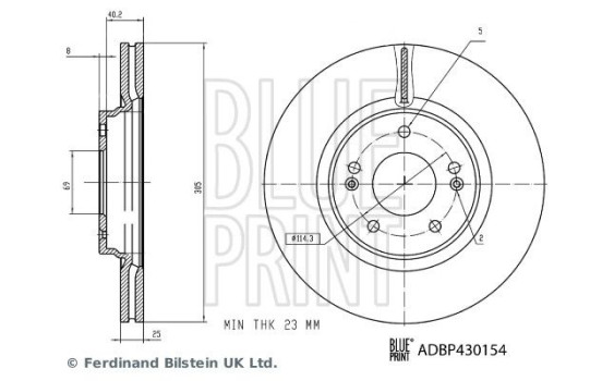Brake disc ADBP430154 Blue Print, Image 3