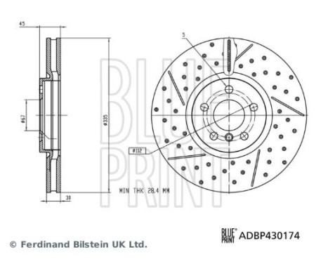 Brake disc ADBP430174 Blue Print