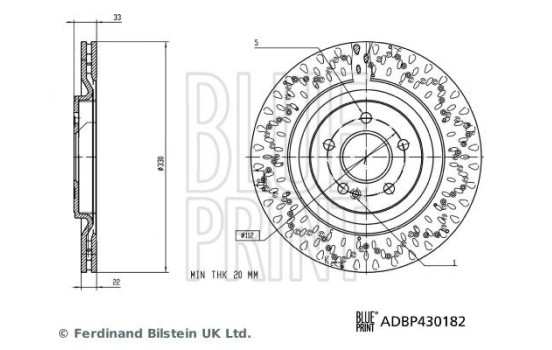 Brake disc ADBP430182 Blue Print