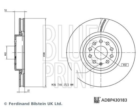Brake disc ADBP430183 Blue Print