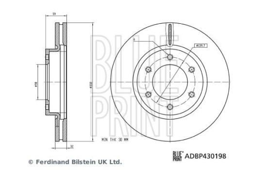 Brake disc ADBP430198 Blue Print