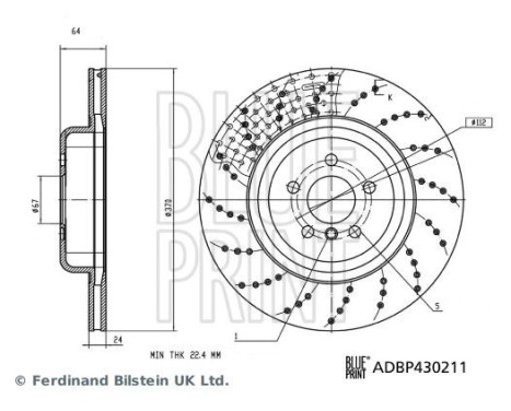 Brake disc ADBP430211 Blue Print
