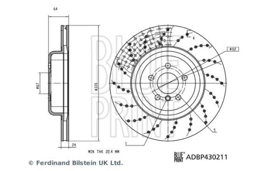 Brake disc ADBP430211 Blue Print