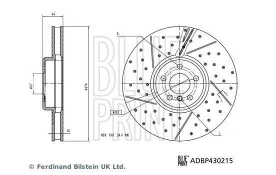 Brake disc ADBP430215 Blue Print