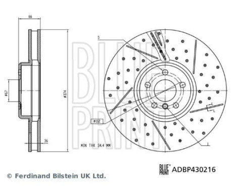 Brake disc ADBP430216 Blue Print