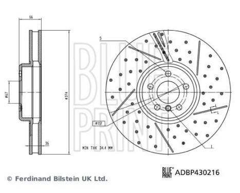 Brake disc ADBP430216 Blue Print