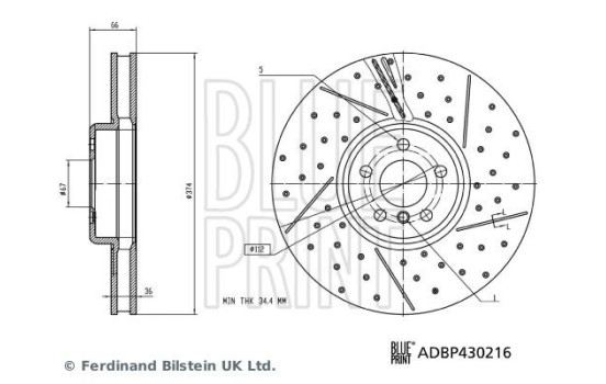 Brake disc ADBP430216 Blue Print