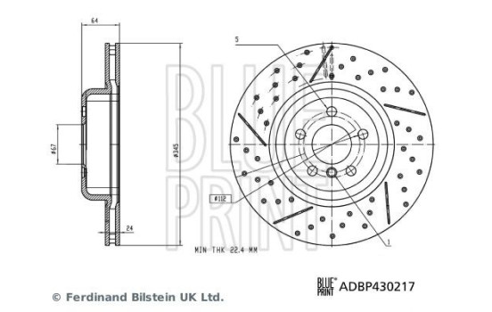 Brake disc ADBP430217 Blue Print